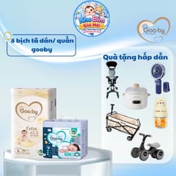 [ Kèm quà ] 8 bịch Tã/bỉm Gooby siêu mỏng, thấm hút, đủ size từ NB - 4XL 1
