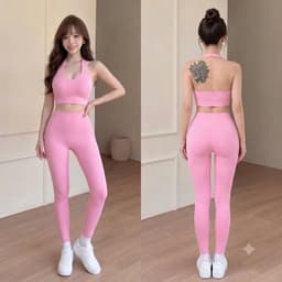 Bộ tập Gym, Yoga, Erobic cho nữ chất LuLu hàng Quảng Châu cao cấp BT907 8