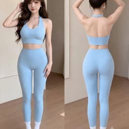 Bộ tập Gym, Yoga, Erobic cho nữ chất LuLu hàng Quảng Châu cao cấp BT907 7