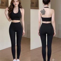 Bộ tập Gym, Yoga, Erobic cho nữ chất LuLu hàng Quảng Châu cao cấp BT907 5