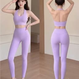 Bộ tập Gym, Yoga, Erobic cho nữ chất LuLu hàng Quảng Châu cao cấp BT907 4