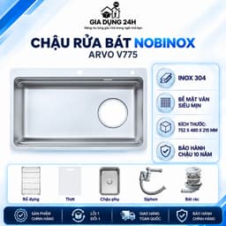 CHẬU RỬA BÁT 1 HỐ NOBINOX ARVO V775 1