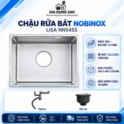 Chậu rửa bát Nobinox LISA NN545S | Kích thước 54 X 44Cm | HÀNG CHÍNH HÃNG 1