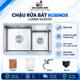 CHẬU RỬA BÁT 2 HỐ NOBINOX LUMIA NJ507D 1