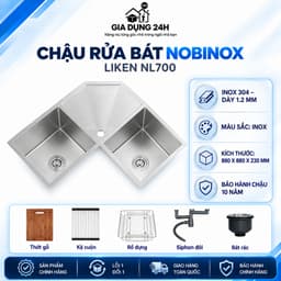 CHẬU RỬA BÁT 2 HỐ NOBINOX LIKEN NL700 1