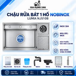 CHẬU RỬA BÁT 1 HỐ NOBINOX LUMIA NJ510B 1