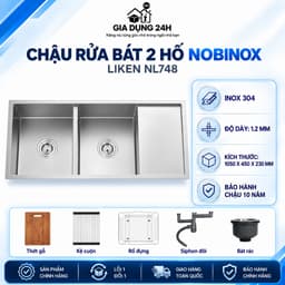 CHẬU RỬA BÁT 2 HỐ NOBINOX LIKEN NL748 1