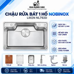 CHẬU RỬA BÁT NOBINOX LIKEN NL792D | KÍCH THƯỚC 83X50CM 1