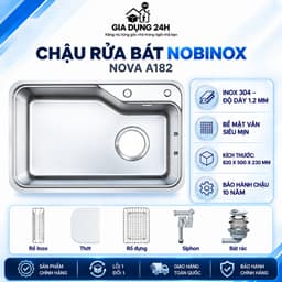 Chậu rửa 1 hố Nobinox NOVA  A182 | HÀNG CHÍNH HÃNG 1
