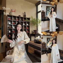 Áo Dài Cách Tân Dáng Suông Chiêu Dao, Áo Dài Họa Tiết Thanh Lịch Dáng Suông Sang Trọng - Áo Dài AiiU 3