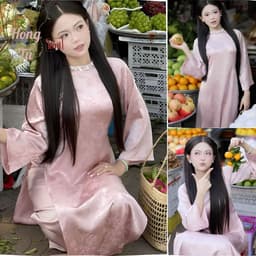 Áo Dài Cách Tân Dáng Suông Chiêu Dao, Áo Dài Họa Tiết Thanh Lịch Dáng Suông Sang Trọng - Áo Dài AiiU 4