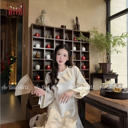 Áo Dài Cách Tân Dáng Suông Chiêu Dao, Áo Dài Họa Tiết Thanh Lịch Dáng Suông Sang Trọng - Áo Dài AiiU 7