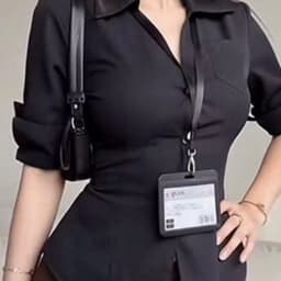 Áo Sơ Mi Tay Lỡ Cột Nơ Lung Hoạ Tiết Trơn/Kẻ Sọc Có Dây Thắt Eo Phía Sau Ôm Body Quyến Rũ Ananclothing 6