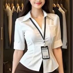 Áo Sơ Mi Tay Lỡ Cột Nơ Lung Hoạ Tiết Trơn/Kẻ Sọc Có Dây Thắt Eo Phía Sau Ôm Body Quyến Rũ Ananclothing 8