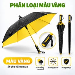 Ô Dù Che Mưa Che Nắng Cán Dài 8 Nan Cao Cấp Tán Rộng 115cm Chiều Dài 97cm Tay Cầm Nhựa Nút Bấm GD308 9