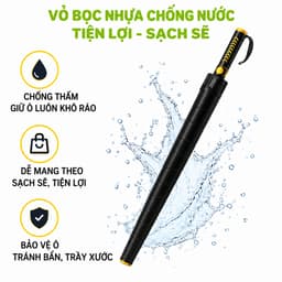 Ô Dù Che Mưa Che Nắng Cán Dài 8 Nan Cao Cấp Tán Rộng 115cm Chiều Dài 97cm Tay Cầm Nhựa Nút Bấm GD308 4