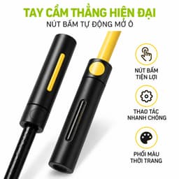 Ô Dù Che Mưa Che Nắng Cán Dài 8 Nan Cao Cấp Tán Rộng 115cm Chiều Dài 97cm Tay Cầm Nhựa Nút Bấm GD308 6