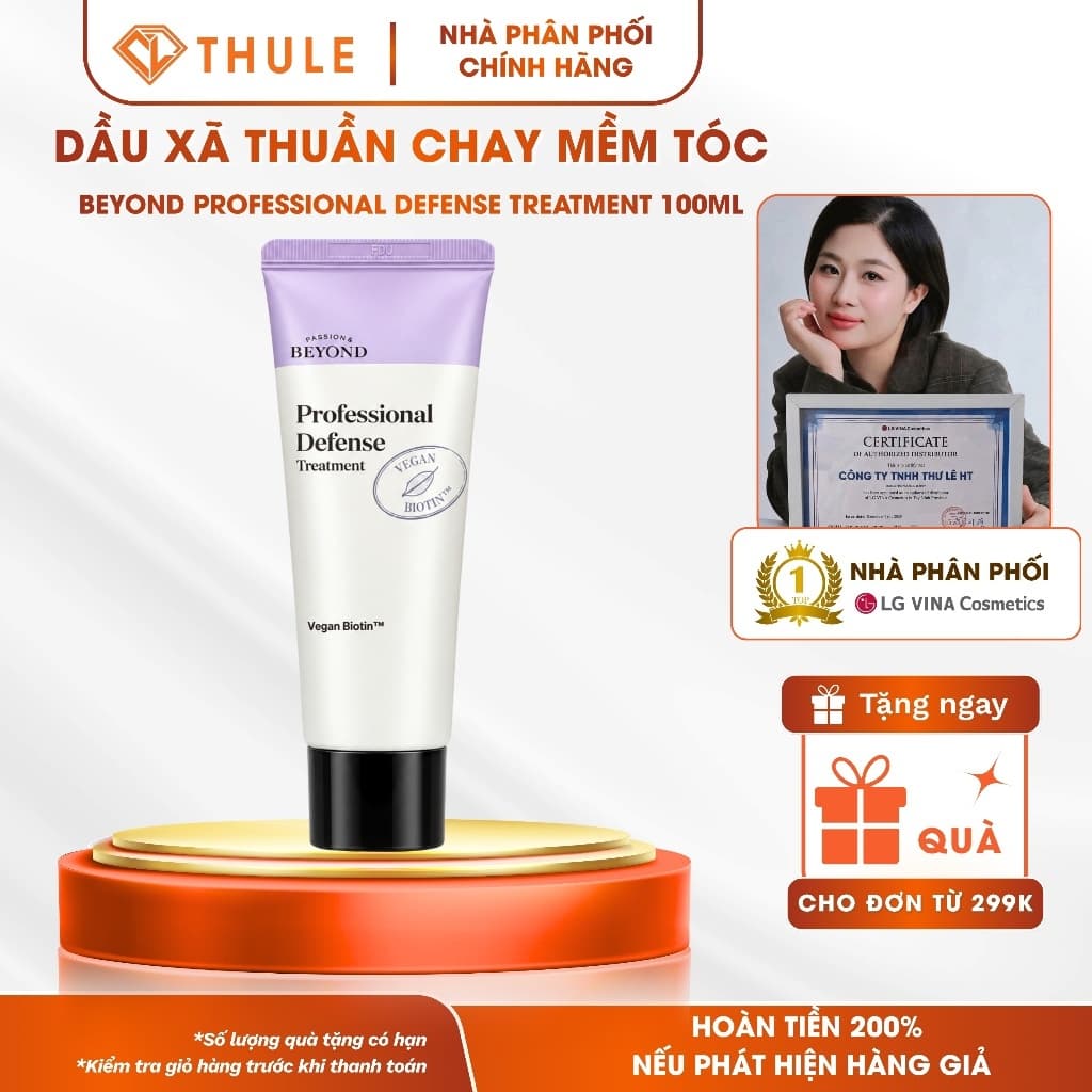 Chai Kem Xả Dưỡng Tóc Bồng Bềnh Beyond Professional Defense 100ml Cấp Ẩm Giảm Khô Xơ Cho Tóc Uốn Nhuộm Thường Xuyên