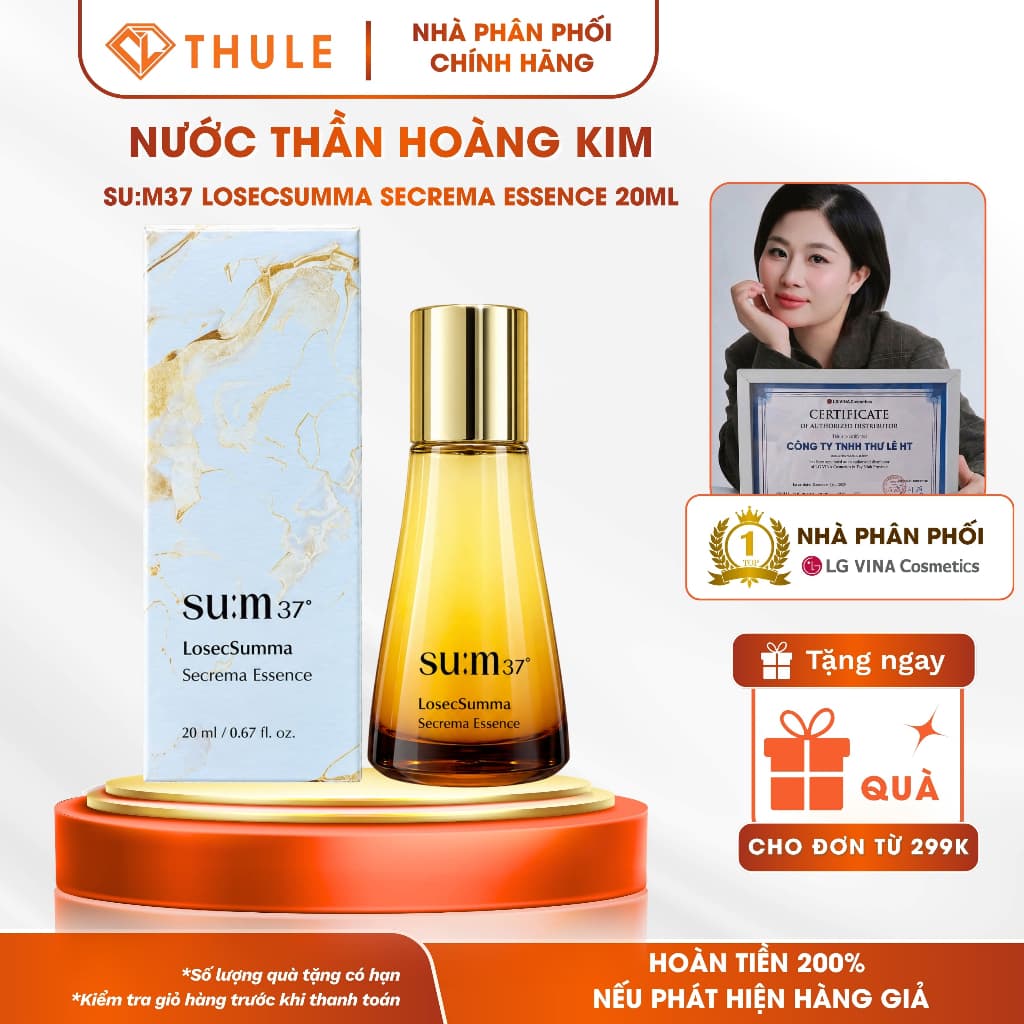 Su:m37 Losec Summa Elixir Essence Secreta 20ml Tinh Chất Lên Men Cao Cấp Dưỡng Ẩm, Hỗ Trợ Đàn Hồi Da