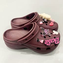 Dép sục Dinas classic platform đế cao 5cm cao cấp bằng nhựa EVA tặng 10 jibbitz stickers 3D loại đẹp, dép nữ đế cao 5cm 6