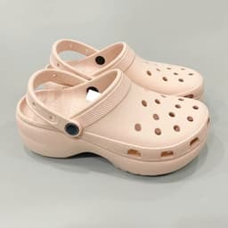 Dép sục Dinas classic platform đế cao 5cm cao cấp bằng nhựa EVA tặng 10 jibbitz stickers 3D loại đẹp, dép nữ đế cao 5cm 7