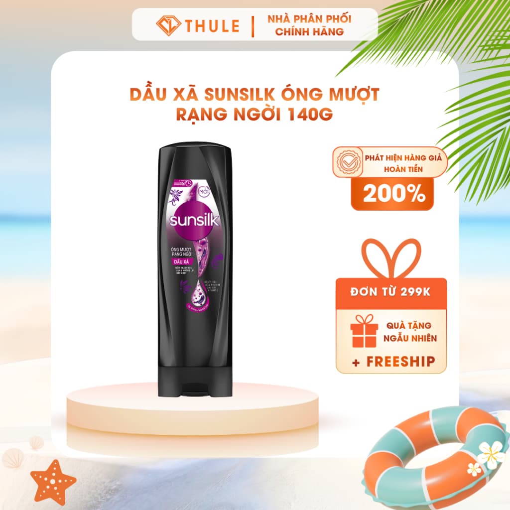 Sunsilk Dầu Xả Óng Mượt Rạng Ngời 140g | Dưỡng Tóc Mềm Mượt, Giảm Rối