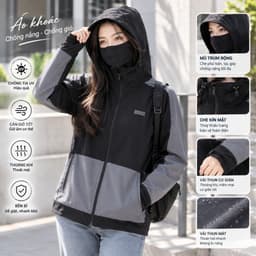 Áo Chống Nắng Nam Nữ 2 Lớp Vải Thun Lạnh, Áo Chống Nắng Với UPF 50+ Thoáng Khí Co Giãn Thoải Mái 2