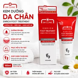 Kem Dưỡng Da Chân, Dưỡng Ẩm Gót Chân 3W CLINIC ENRICH FOOT TREATMENT 100ML 2
