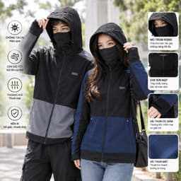 Áo Chống Nắng Nam Nữ 2 Lớp Vải Thun Lạnh, Áo Chống Nắng Với UPF 50+ Thoáng Khí Co Giãn Thoải Mái 9