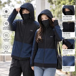Áo Chống Nắng Nam Nữ 2 Lớp Vải Thun Lạnh, Áo Chống Nắng Với UPF 50+ Thoáng Khí Co Giãn Thoải Mái 8