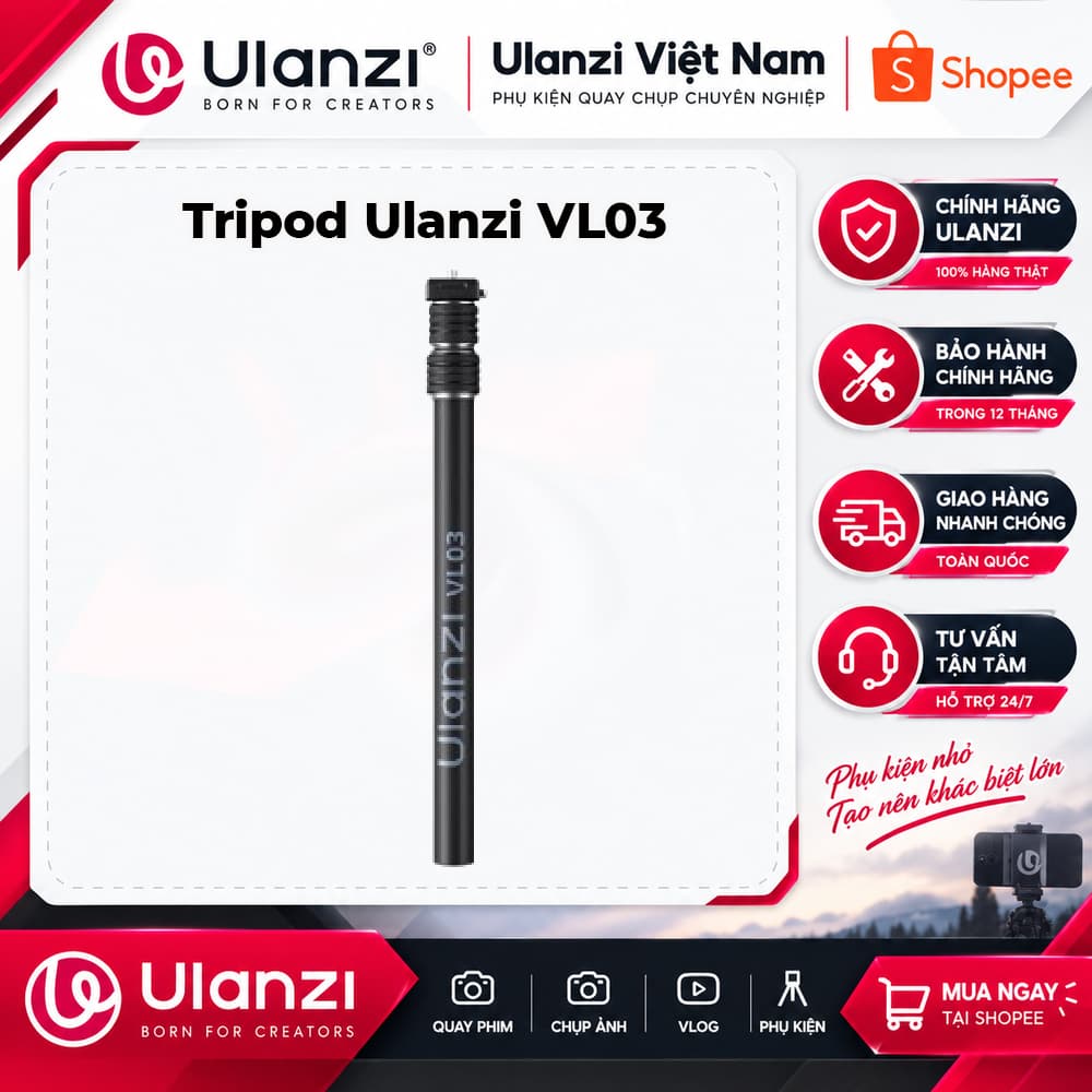 Chân máy Tripod ULANZI VL03 Gậy Kéo Dài Giá Đỡ Camera Điện Thoại  Video Vlog