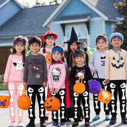 [10-29KG] Bộ Dài Tay Halloween Cho Bé Trai, Bé Gái KIMCHIBABY Vải Cotton Cao Cấp 190gsm,Bộ Cho Bé Mặc Thu Đông MKMTD2240 3