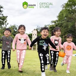 [10-29KG] Bộ Dài Tay Halloween Cho Bé Trai, Bé Gái KIMCHIBABY Vải Cotton Cao Cấp 190gsm,Bộ Cho Bé Mặc Thu Đông MKMTD2240 4