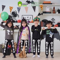 [10-29KG] Bộ Dài Tay Halloween Cho Bé Trai, Bé Gái KIMCHIBABY Vải Cotton Cao Cấp 190gsm,Bộ Cho Bé Mặc Thu Đông MKMTD2240 2