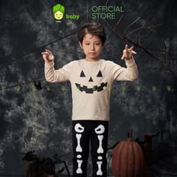 [10-29KG] Bộ Dài Tay Halloween Cho Bé Trai, Bé Gái KIMCHIBABY Vải Cotton Cao Cấp 190gsm,Bộ Cho Bé Mặc Thu Đông MKMTD2240 8