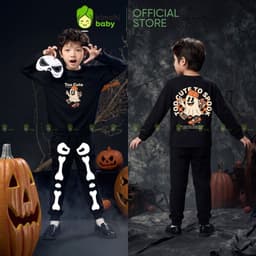 [10-29KG] Bộ Dài Tay Halloween Cho Bé Trai, Bé Gái KIMCHIBABY Vải Cotton Cao Cấp 190gsm,Bộ Cho Bé Mặc Thu Đông MKMTD2240 6
