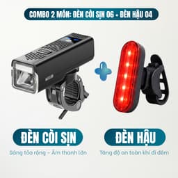 Đèn còi xe đạp thể thao siêu sáng, Đèn pha kết hợp còi vang và cảm biến ánh sáng thông minh DP06 9