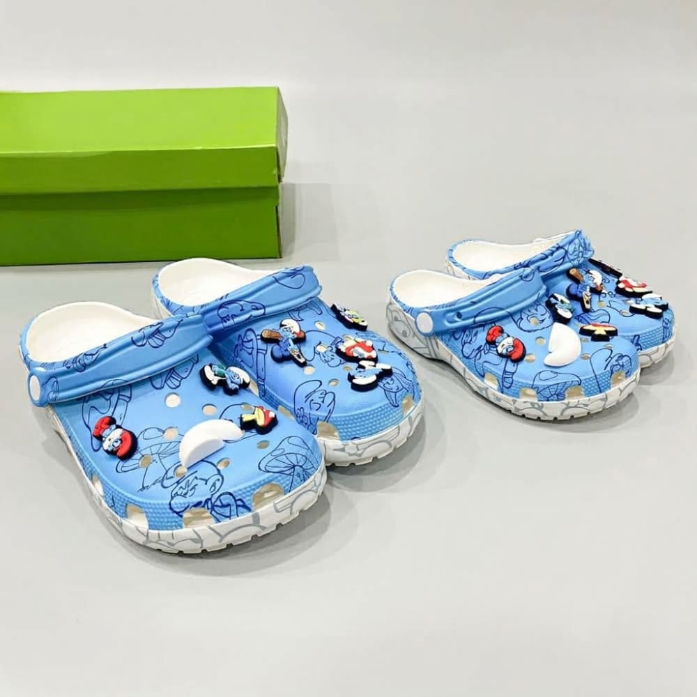 Dép sục dinas classic xì trum trẻ em và người lớn, sục xì trum unisex cao cấp tặng kèm charm jibbitz trang trí