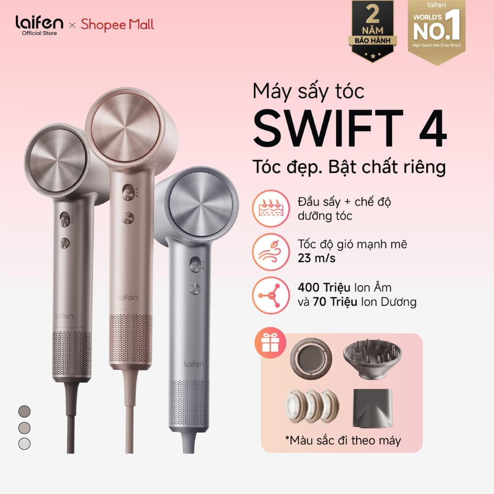 [Hàng Đặt Trước] Máy Sấy Tóc Laifen Swift 4 Chính Hãng, Sấy Tóc Nhanh, Dưỡng Tóc, Bảo Hành 24 Tháng