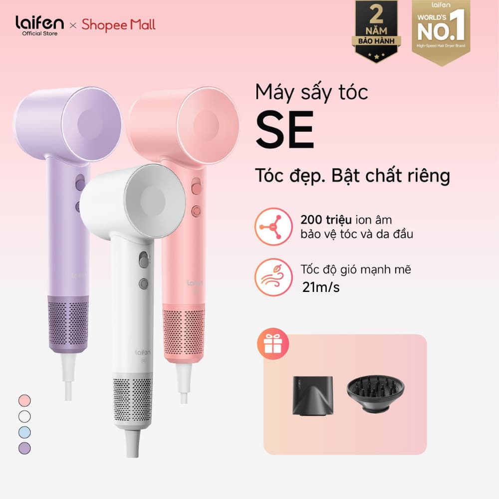 [Hàng Đặt Trước] Máy Sấy Tóc Laifen SE Chính Hãng, Sấy Tóc Nhanh, Giảm Tĩnh Điện, Kiểm Soát Nhiệt Thông Minh