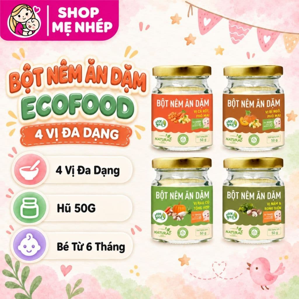 Bột Nêm Ăn Dặm ECOFOOD Cho Bé Từ 6 Tháng Tuổi,Giúp Bé Ăn Ngon Miệng Hơn