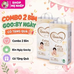 (Combo quà 2 bịch) Tã/bỉm Gooby Extra mềm mại, chống tràn, siêu thấm hút, khô thoáng an toàn cho bé 1