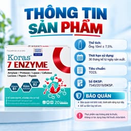 ✅(Chính Hãng) 7 ENZYMES Koras cải thiện biếng ăn còi xương suy dinh dưỡng, giúp trẻ ăn ngon, hấp thu, Hộp 20 ống 5