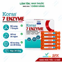✅(Chính Hãng) 7 ENZYMES Koras cải thiện biếng ăn còi xương suy dinh dưỡng, giúp trẻ ăn ngon, hấp thu, Hộp 20 ống 1