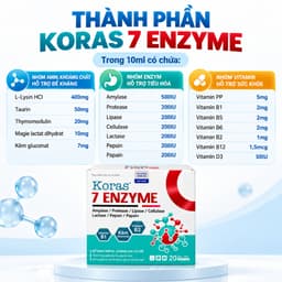 ✅(Chính Hãng) 7 ENZYMES Koras cải thiện biếng ăn còi xương suy dinh dưỡng, giúp trẻ ăn ngon, hấp thu, Hộp 20 ống 2