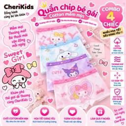(SIÊU MÁT) Combo 4 quần chíp đùi cho bé gái họa tiết Princess Hồng Lưới dễ thương, quần lót tam giác mềm mịn thoáng khí 1