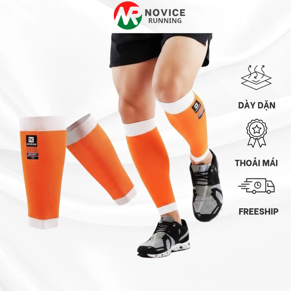 Bó CALF Chạy Bộ, Chạy Trail Nam Nữ MEIKAN Màu Cam Đủ Size Thoáng Khí CLF-888