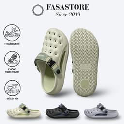 [TẶNG TẤT] Dép Sục Đế Cao 4cm Nam Nữ FASASTORE Đế EVA Siêu Nhẹ Êm Chân Chống Trơn Đi Du Lịch Dạo Phố 1