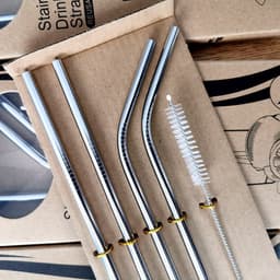 Bộ ống hút inox 304 cao cấp kèm que cọ rửa 6