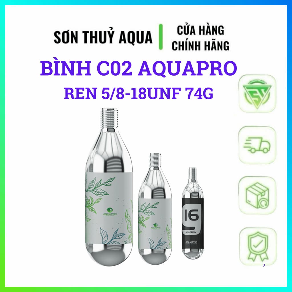 Vỏ bình CO2 3/8-24UNF - 5/8-18UNF AQUAPRO chính hãng Thủy Sinh cá cảnh